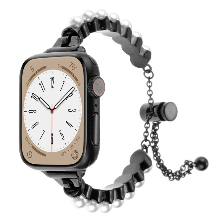 Pearl Bracelet Metal Watch Band, For Apple Watch SE 2023 44mm, For Apple Watch SE 2023 40mm, For Apple Watch Ultra 2 49mm, For Apple Watch Series 9 45mm, For Apple Watch Series 9 41mm, For Apple Watch Ultra 49mm, For Apple Watch Series 8 41mm