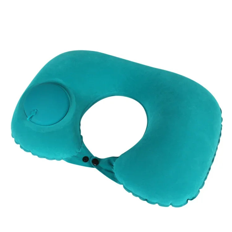 Travel Inflatable Press U-Shaped Neck Guard Pillow, Flocked U009-01(Peacock Green ), Flocked U009-03(Light Gray), Flocked U009-04(Medium Blue), Flocked U009-02(Rose Red), Flocked U009-05(Dark Blue), Flocked U009-060(Sky Blue), Flocked U009-070(Orange)