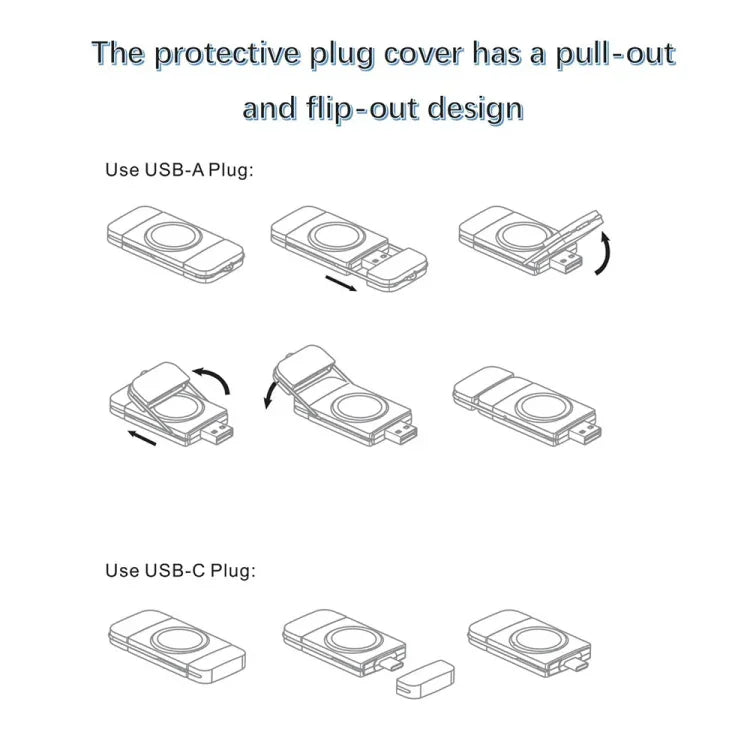 U8 USB / Type-C Magnetic Wireless Charger Fast Charger for Apple Watch Series, U8