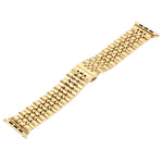 22mm Men Hidden Butterfly Buckle 7 Beads Stainless Steel Watch Band For Apple Watch 38mm, 22mm Men