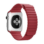 For Apple Watch 38mm Loop Magnetic Closure Clasp PU Leather Watch Band