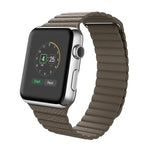 For Apple Watch 42mm Loop Magnetic Closure Clasp PU Leather Watch Band