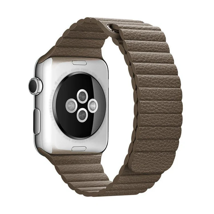 For Apple Watch 42mm Loop Magnetic Closure Clasp PU Leather Watch Band