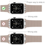 For Apple Watch 42mm Loop Magnetic Closure Clasp PU Leather Watch Band