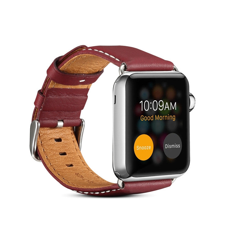 Denior Environmental Luxury Car Watch Leather Watch Band for Apple Watch Series 10 42mm / 9&8&7 41mm / SE 3&SE 2&6&SE&5&4 40mm / 3&2&1 38mm