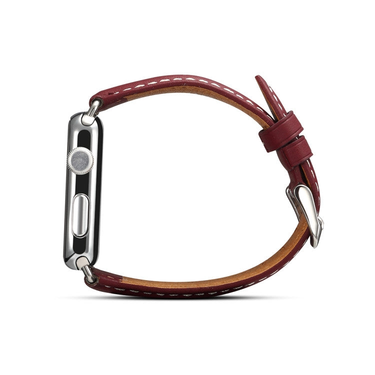Denior Environmental Luxury Car Watch Leather Watch Band for Apple Watch Series 10 42mm / 9&8&7 41mm / SE 3&SE 2&6&SE&5&4 40mm / 3&2&1 38mm