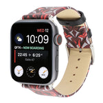 Thorns Printing Genuine Leather Watch Band for Apple Watch Series 10 42mm / 9&8&7 41mm / SE 3&SE 2&6&SE&5&4 40mm / 3&2&1 38mm, 40mm