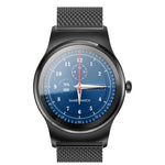 SMA-Round 1.28 inch Color Touch Screen Bluetooth Smart Watch, Waterproof, Support Voice Control / Heart Rate Monitor / Sleep Monitor / Bluetooth Camera, Compatible with Android and iOS System, SMA-Round/Orange Leather Strap, SMA-Round/Silver Leather St...