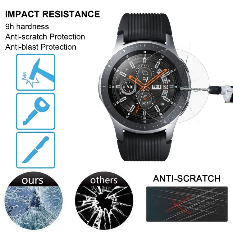 ENKAY Hat-Prince 0.2mm 9H 2.15D Curved Edge Tempered Glass Film for Galaxy Watch 46mm, Tempered Glass/46mm, 2 PCS Tempered Glass/46mm