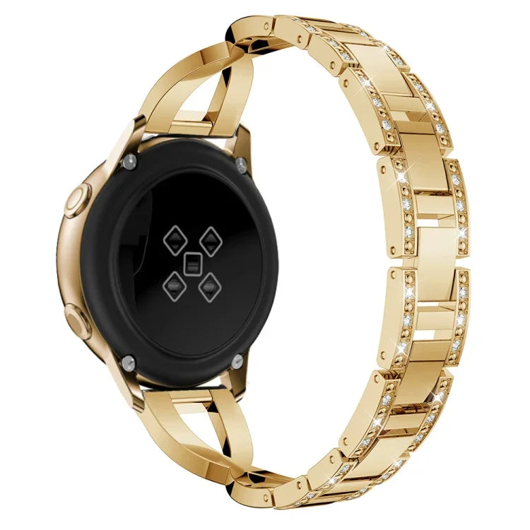 X-shaped Diamond Stainless Steel Wrist Strap WatchBand for Galaxy Watch Active 20mm