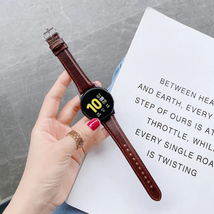 For Samsung Galaxy Watch 22mm Smart Watch Universal Double-sided Leather Small Watch Band, 22mm