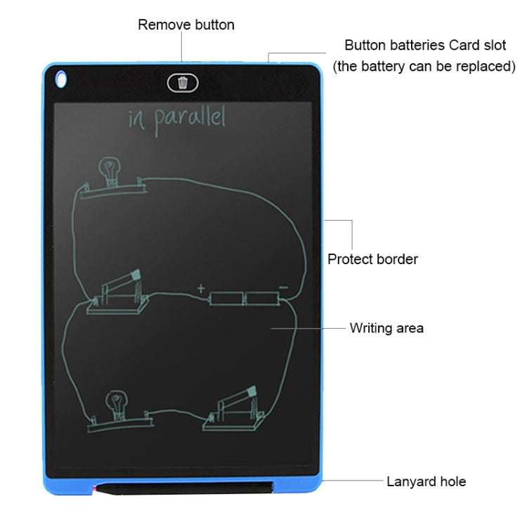 Portable 12 inch LCD Writing Tablet Drawing Graffiti Electronic Handwriting Pad Message Graphics Board Draft Paper with Writing Pen, 12 inch Black