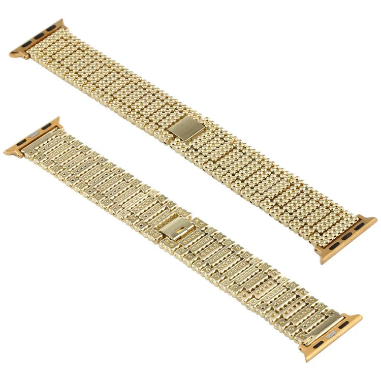 For Apple Watch Ultra 49mm&Watch Ultra 2 49mm / Series 10 46mm / 9&8&7 45mm / SE 3&SE 2&6&SE&5&4 44mm / 3&2&1 42mm Nine Beads Stainless Steel Wrist Strap Watch Band, For Apple Watch Series 7 45mm / 6 & SE & 5 & 4 44mm / 3 & 2 & 1 42mm