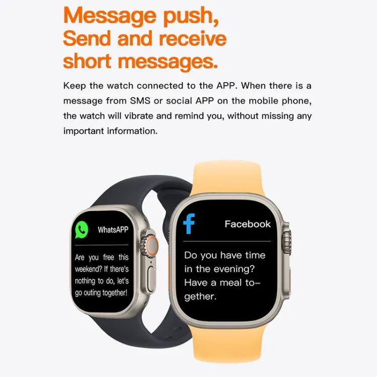 T800 Ultra 1.99 inch Ocean Silicone Band Smart Watch Support Heart Rate / ECG, Ocean Silicone Band (Black), Ocean Silicone Band (White), Ocean Silicone Band (Yellow)