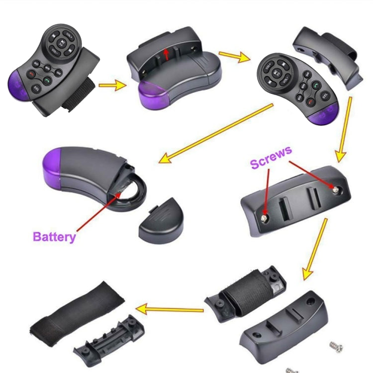 Car 11 Key Multimedia Steering Wheel Remote Controller, 11 Key