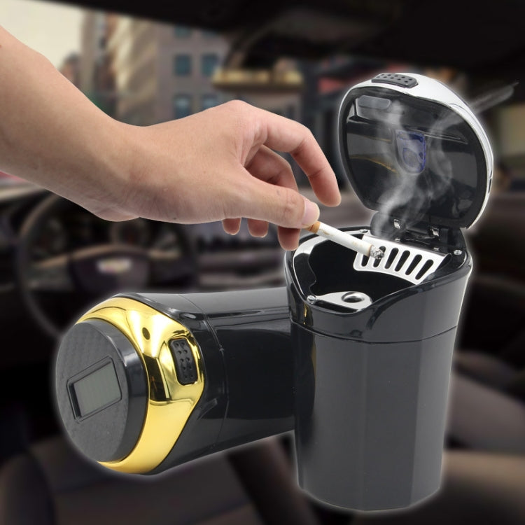 N12B Car Creative Ashtray Solar Power With Light And Cover Car Supplies, N12B