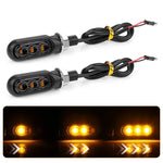 2pcs 12V 3LEDs Motorcycle Mini Water Turn Signal Light, 3LEDs (Black), 3LEDs (Transparent), 3LEDs (Yellow)