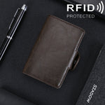 X-7 Antimagnetic RFID  Multi-functional Aluminum Crazy Horse Texture Leather Card Bag Wallet