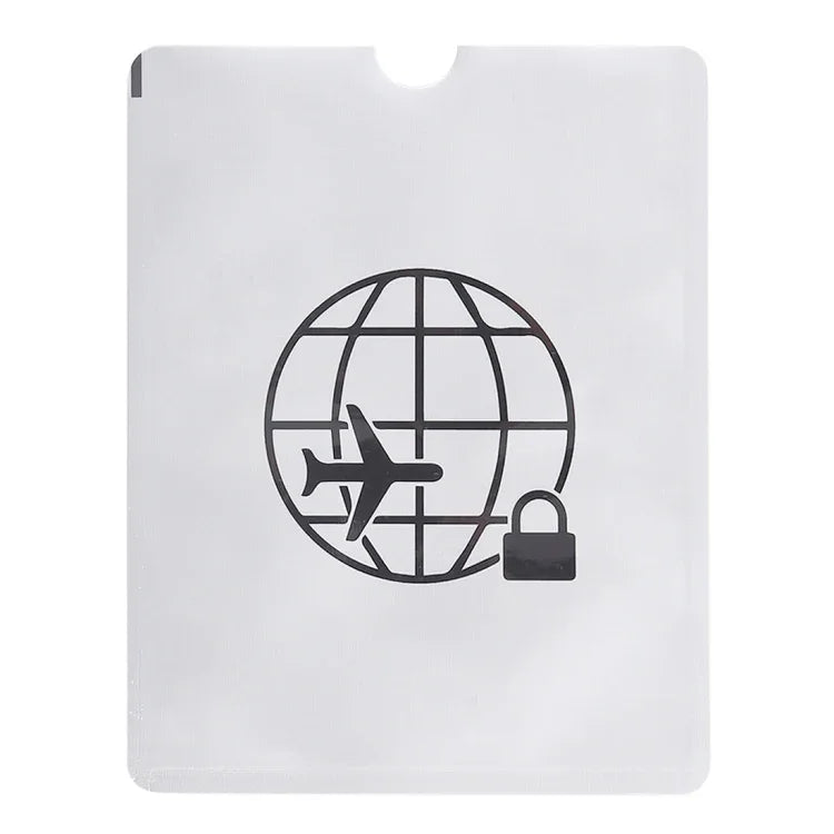 100pcs Aluminum Foil Anti Theft RFID Blocking Sleeve Passport Passbook Protector, Size: 13.5*10.5cm, Airplane Pattern 100pcs
