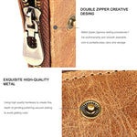 3533 Long Crazy Horse Texture Cowhide Leather Folding Anti-magnetic RFID Wallet Clutch Bag for Men, with Card Slots, 3533 Black, 3533 Coffee, 3533 Blue, 3533 Red, 3533 Yellowish-brown