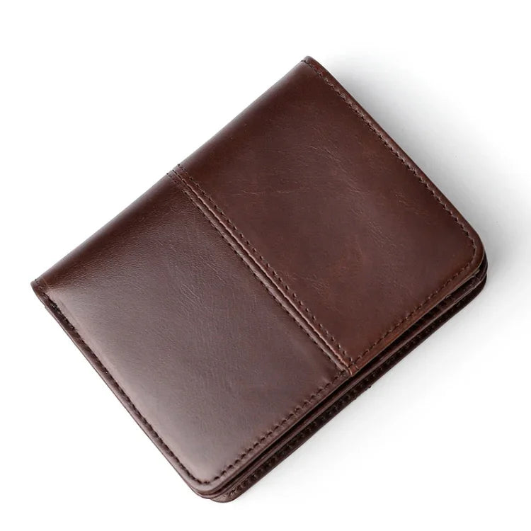 TP-195 Oilskin Leather Multi-functional Change Purse RFID Leather Wallet