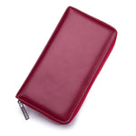 Two-Layer Cowhide Leather Organ Card Holder Multiple-Card RFID Anti-Theft Wallet Bag