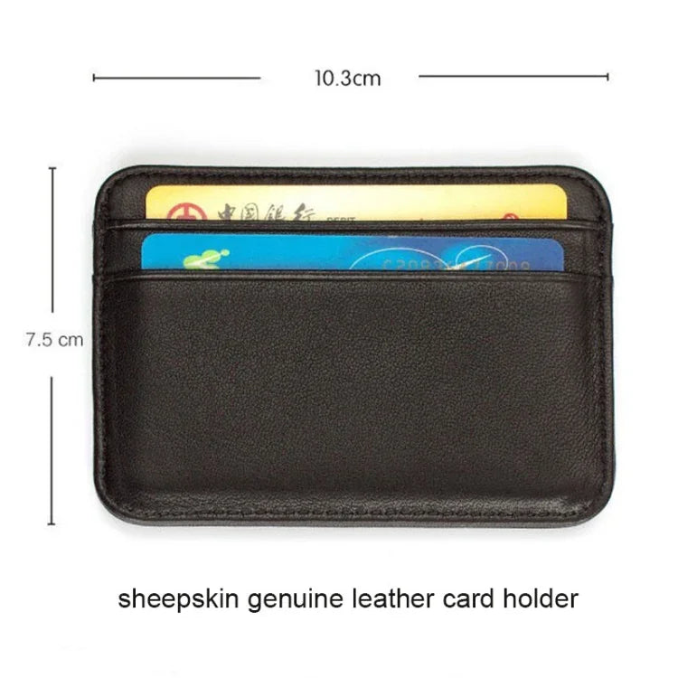 C1712H2 Sheepskin Ultra Thin Mini Convenient Card Case, C1712H2
