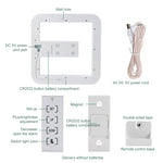 TS-S28-W Multifunctional Square RGB Thermometer Digital Alarm Clock LED Mirror Hollow Wall Clock, RGB Thermometer  Clock
