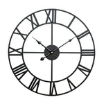 60cm Retro Living Room Iron Round Roman Numeral Mute Decorative Wall Clock, 60cm