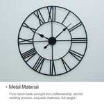 60cm Retro Living Room Iron Round Roman Numeral Mute Decorative Wall Clock, 60cm