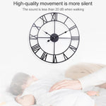 80cm Retro Living Room Iron Round Roman Numeral Mute Decorative Wall Clock, 80cm