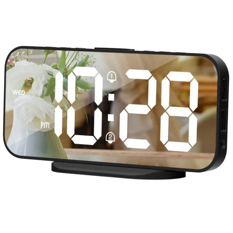8821 LED Mirror Dual-purpose Snooze Alarm Clock, 8821(Black), 8821(White)