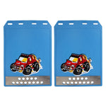 2 PCS WS-003 Premium Heavy Duty Molded Splash Mud Flaps Auto Front and Rear Guards, Small Size, Random Pattern Delivery