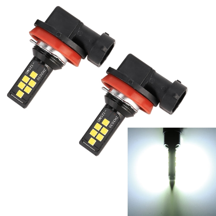 2 PCS H11 DC9-16V / 3.5W / 6000K / 320LM Car Auto Fog Light 12LEDs SMD-ZH3030 Lamps, with Constant Current, H11