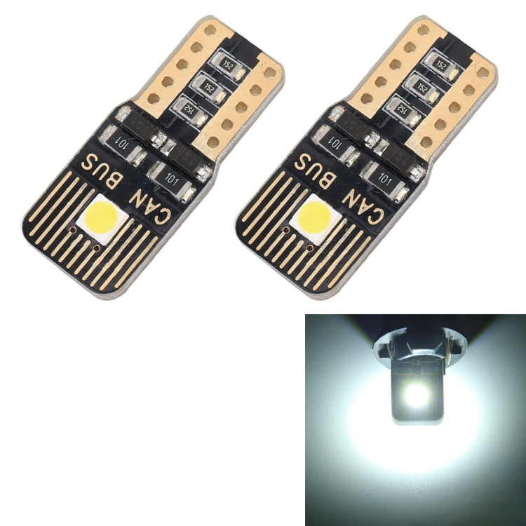 2 PCS T10 / W5W / 168 / 194 DC12V / 1.3W / 6000K / 110LM 2LEDs SMD-3030 Car Clearance Light, with Decoder, 2LEDs SMD-3030