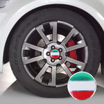 4 PCS Italy Flag Metal Car Sticker Wheel Hub Caps Centre Cover Decoration, Italy Flag