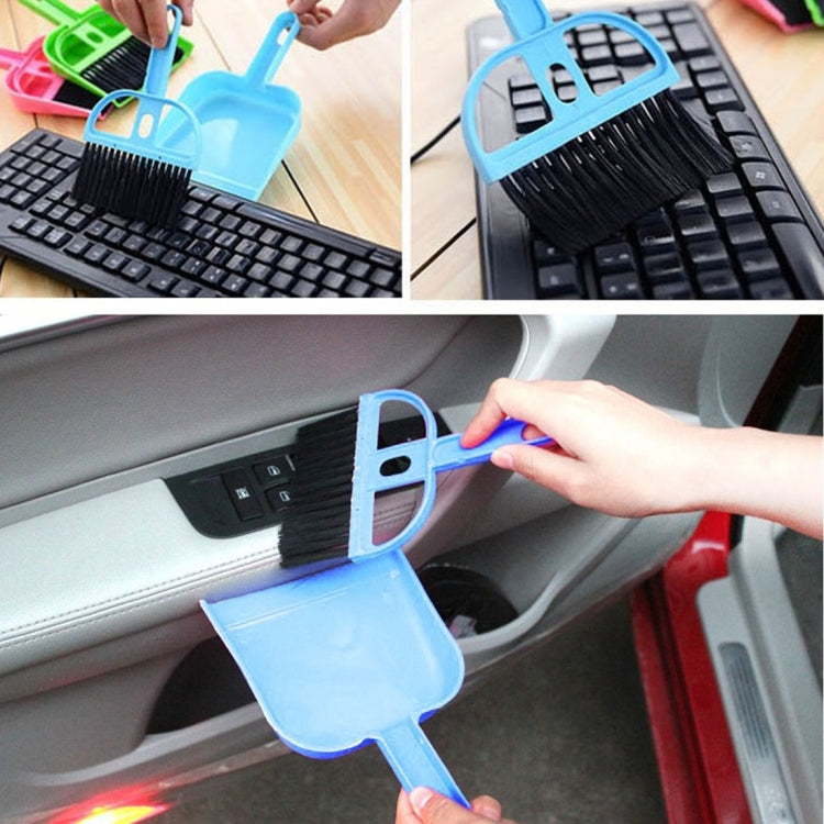 Mini Desktop Car Keyboard Sweep Cleaning Brush Small Broom Dustpan Set, 1  Set (Green), 1  Set (Blue), 1  Set (Magenta)