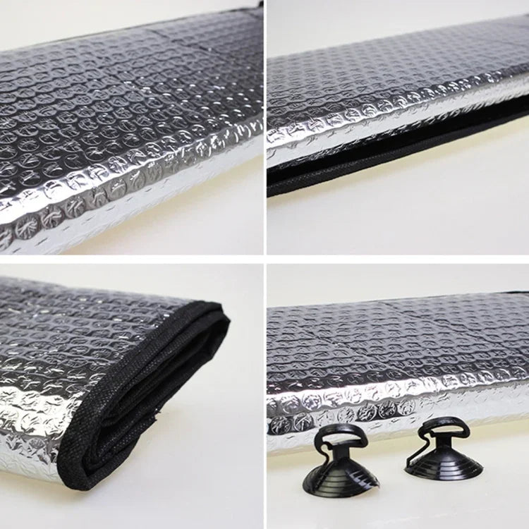 Silver Aluminum Foil Sun Shade Car Windshield Visor Cover Block Front Window Sunshade UV Protect, Size: 130 x 60cm, 130 x 60cm