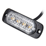 DC 12V-24V 2W 4LEDs SMD-2835 Lamps 17 Flash Patterns 3 Lines Car Flash Lamp Waterproof Car Truck Emergency Strobe Flash Warning Light, Cable Length: 90cm, 4LEDs