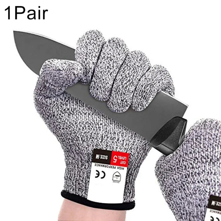 A Pair Cut-resistant Gardening Gloves HPPE Food-grade 5-Level Anti-cutting Anti-wear Safety Working Gloves, Size: S, Length: 20cm, Size: S/Black, Size: S/White