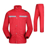 Durable Reflective Motorcycle Split Raincoat Pants Riding Bicycle Electric Bike Windproof Waterproof Rain Wear for Adult, Size: L(Red), Size: L