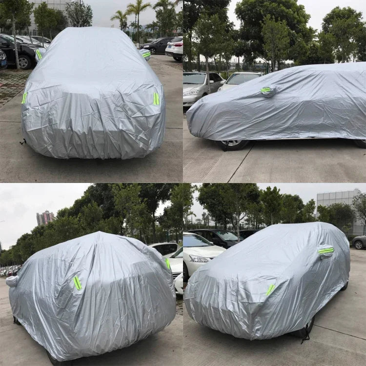 PVC Anti-Dust Sunproof SUV Car Cover with Warning Strips, Fits Cars up to 5.1m(199 inch) in Length, 199inch (XL)