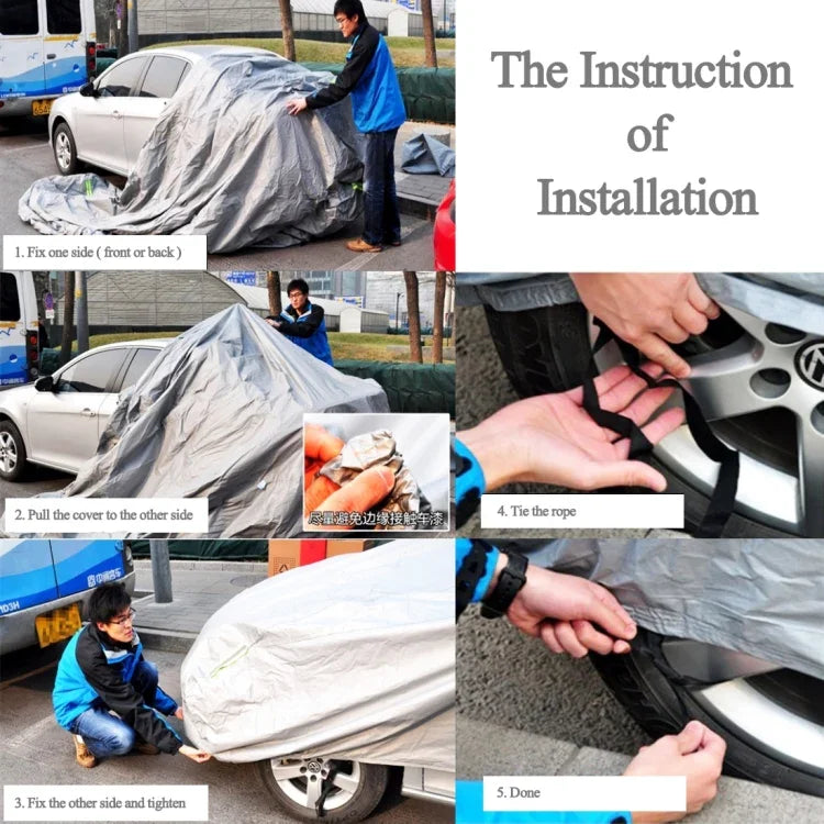 PVC Anti-Dust Sunproof SUV Car Cover with Warning Strips, Fits Cars up to 5.1m(199 inch) in Length, 199inch (XL)