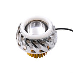 Motorcycle 30W DC 12V-85V LED Headlight Lens Built-in Whirlwind Double Aperture Angle Eyes + Devil Eye, Red Light (Whirlwind), Blue Light (Whirlwind)