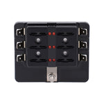 1 in 6 Out Fuse Box PC Terminal Block Fuse Holder Kits with LED Warning Indicator for Auto Car Truck Boat, 1 in 6 Out (PC Terminal Block)