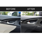 2 PCS Car Carbon Fiber Door Inner Handle Wrist Panel Decorative Sticker for Honda Tenth Generation Civic 2016-2019, Door Inner Handle Wrist Panel