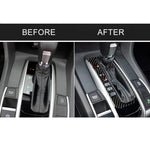 Car Carbon Fiber Gear Position Button Frame Decorative Sticker for Honda Tenth Generation Civic 2016-2019, Left Drive, Gear Position Button Frame