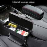 2 PCS Universal Car PU Leather Wrapped Armrest Box Cushion Car Armrest Box Mat with Storage Box, 2pcs(Black), 2pcs (Black Red), 2pcs(Black White), 2pcs(Beige), 2pcs(Brown)