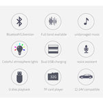 BC42 Bluetooth 5.0 Multi-function Car Colorful Atmosphere Lamp MP3 Player, Support TF Card & U Disk & FM, BC42