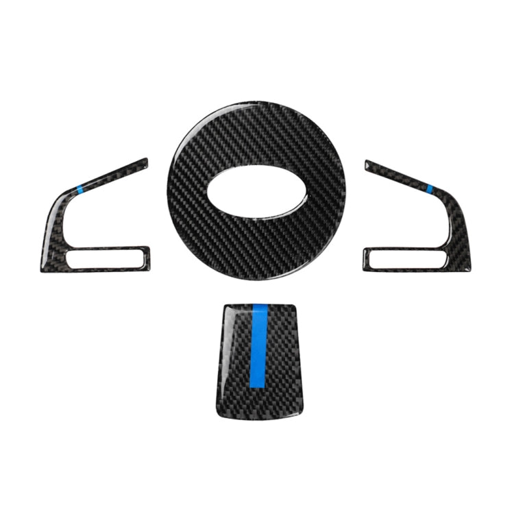 4 in 1 Car Carbon Fiber Blue Steering Wheel Button Decorative Sticker for Subaru Forester 2016-2018, Left and Right Drive Universal, For Subaru Forester 2016-2018(Blue)